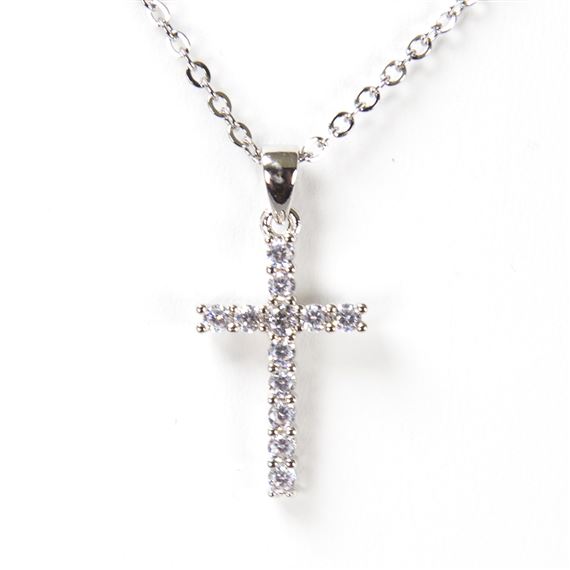 CRYSTAL CROSS NECKLACE