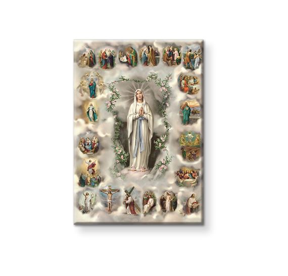 MYSTERIES OF THE ROSARY MINI MAGNETIC LAMINATED PLAQUE