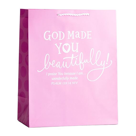 GOD MADE YOU BEAUTIFULLY - PINK GIFT BAG