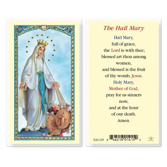 LAMINATED HOLY CARD - THE HAIL MARY