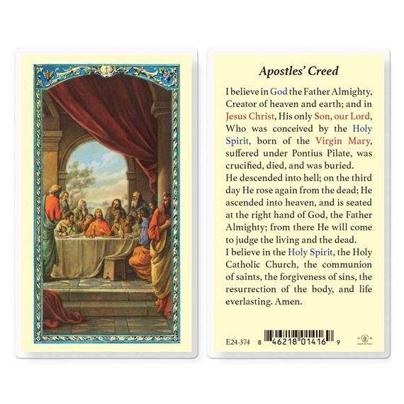 LAMINATED HOLY CARD - APOSTLE'S CREED