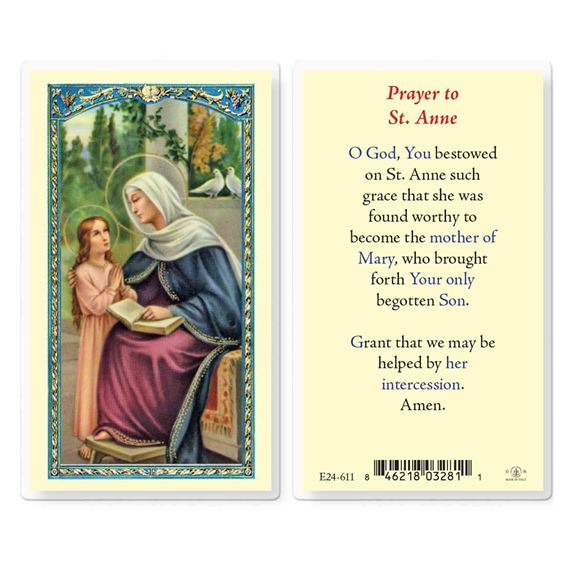 LAMINATED HOLY CARD SAINT ANNE