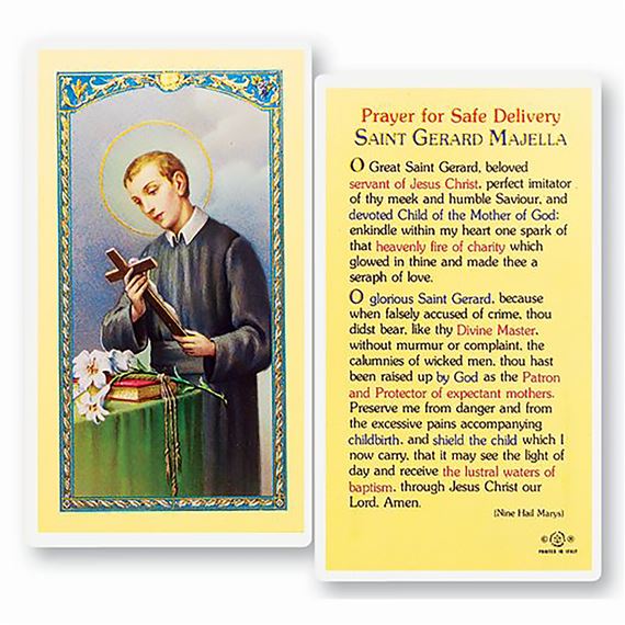 LAMINATED HOLY CARD - SAINT GERARD
