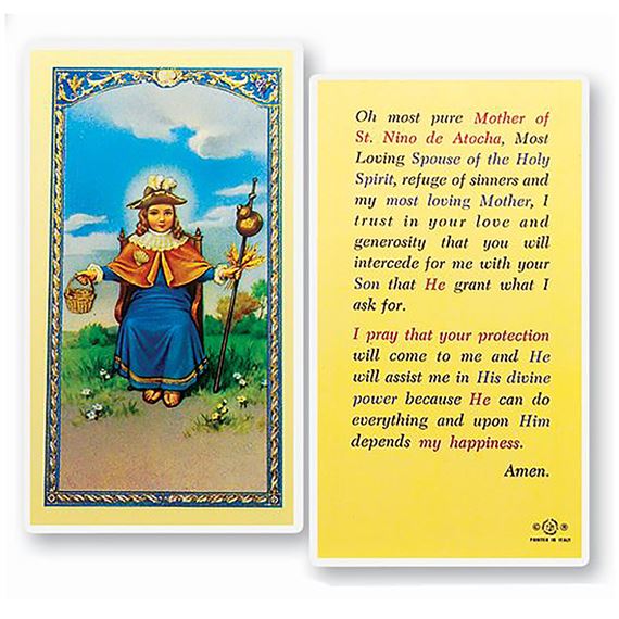 LAMINATED HOLY CARD - NINO DE ATOCHA