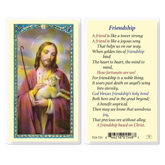 LAMINATED HOLY CARD - FRIENDSHIP
