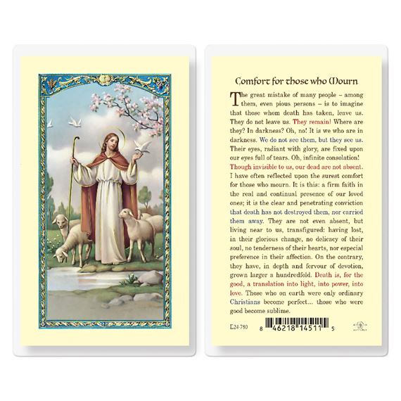LAMINATED HOLY CARD - COMFORT THOSE WHO MOURN