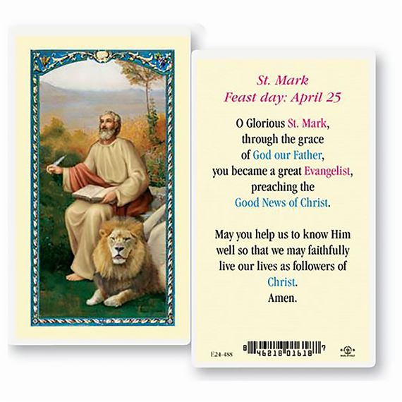 LAMINATED HOLY CARD - ST. MARK
