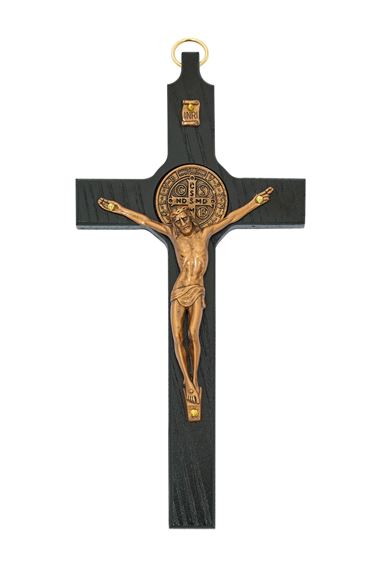 BLACK AND COPPER ST. BENEDICT 8-INCH WALL CRUCIFIX