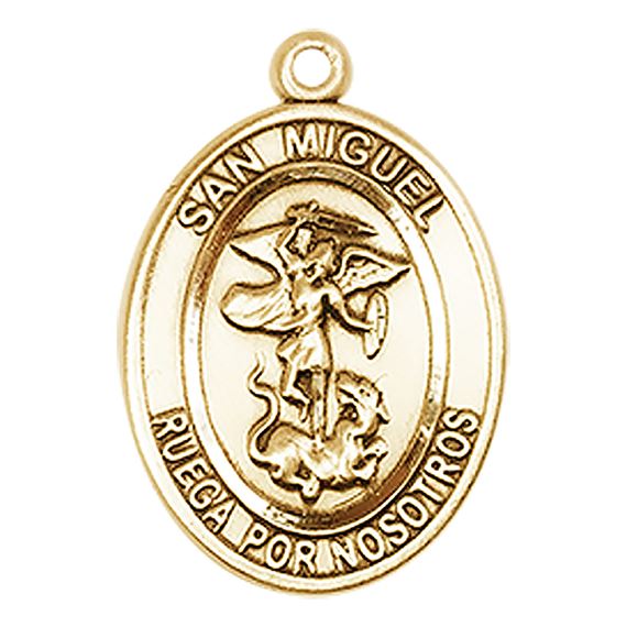 14KT GOLD SAN MIGUEL ARCANGEL MEDAL
