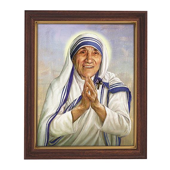 ST. TERESA OF CALCUTTA - BROWN FRAME - 9 3/4" x 11 3/4"