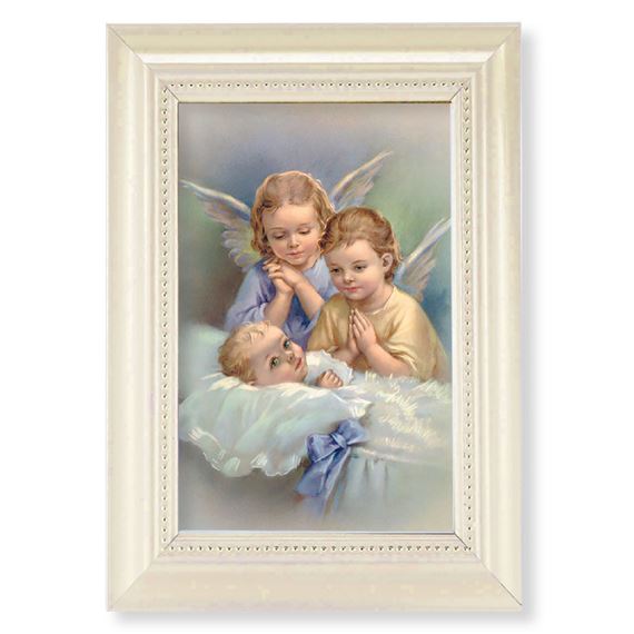 GUARDIAN ANGELS - WHITE PEARL FRAME - 5½” x 7”