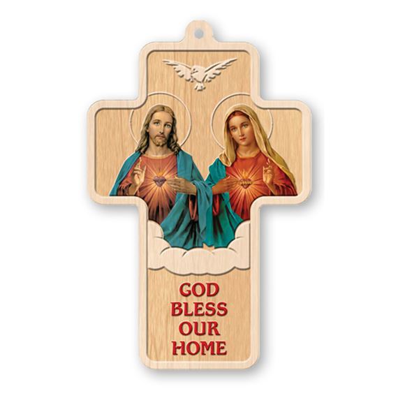 GOD BLESS OUR HOME - LASER CUT WOOD CROSS