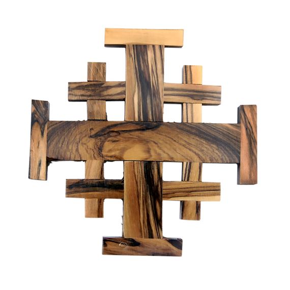OLIVE WOOD JERUSALEM CROSS