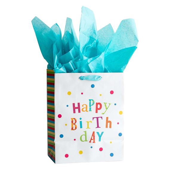 HAPPY BIRHTDAY - GIFT BAG (WITH TISSUE PAPER)