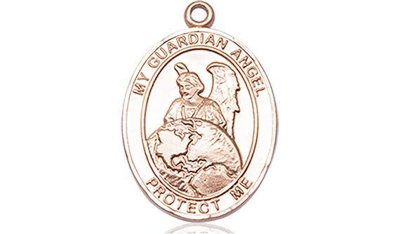 14KT GOLD GUARDIAN ANGEL PROTECTOR MEDAL - 3/4" x 1/2"