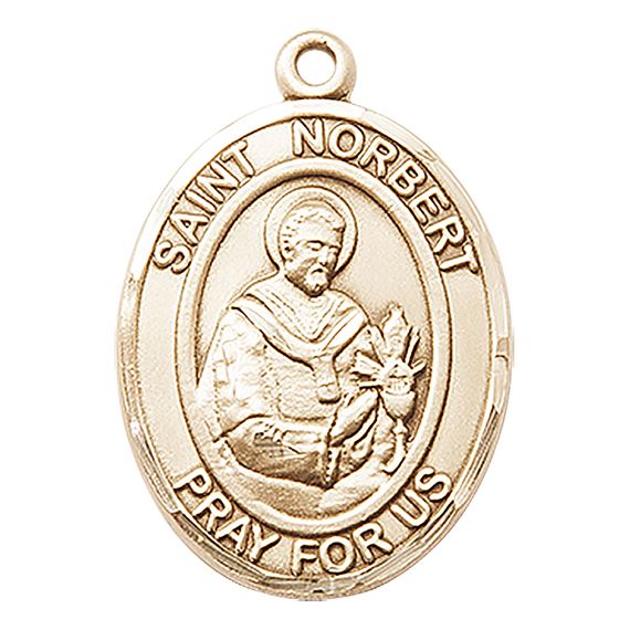 14KT GOLD ST NORBERT OF XANTEN MEDAL - 3/4" x 1/2"