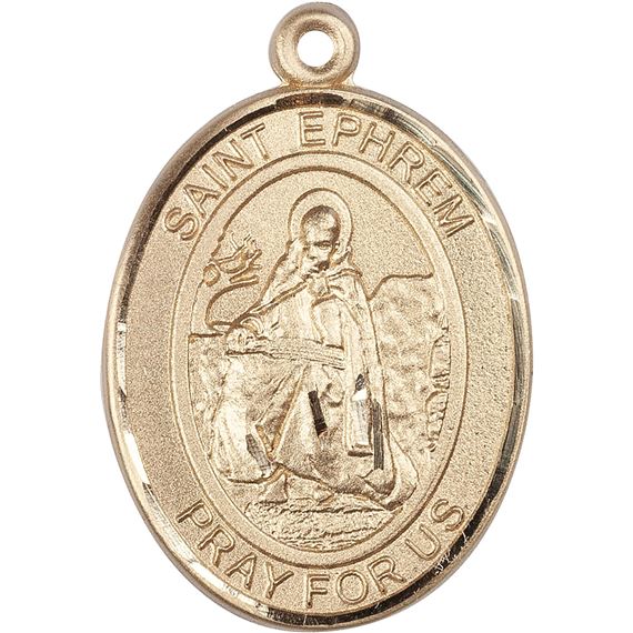 14KT GOLD ST EPHREM MEDAL - 3/4" x 1/2"