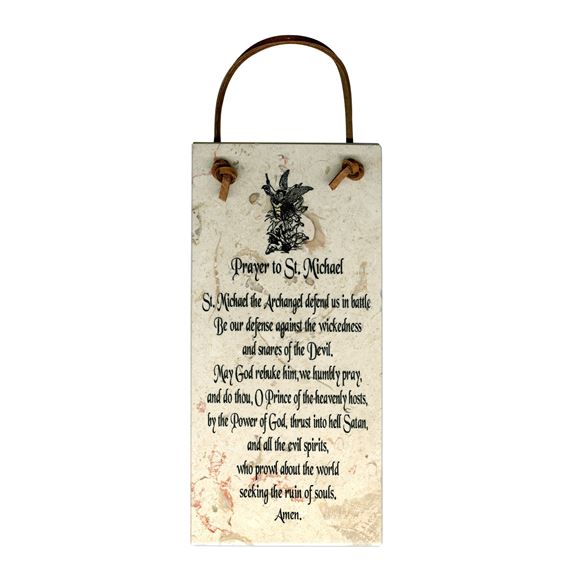 PRAYER TO ST. MICHAEL - STONE PLAQUE