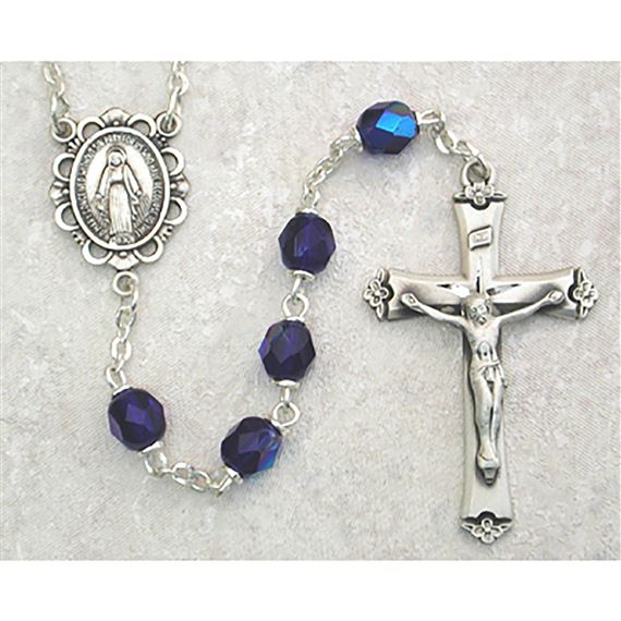 SAPPHIRE BIRTHSTONE ROSARY - SEPTEMBER