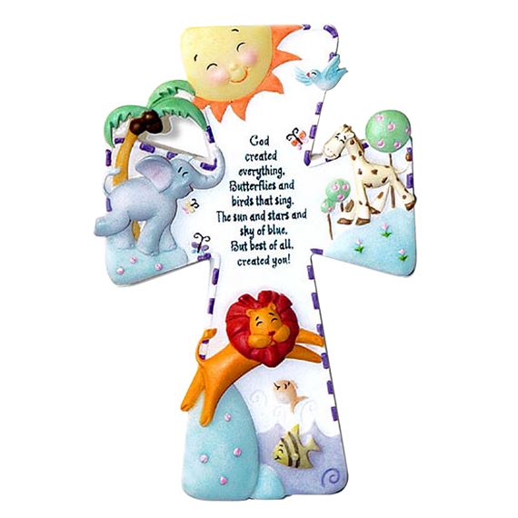 GOD CREATED EVERYTHING NURSERY CROSS