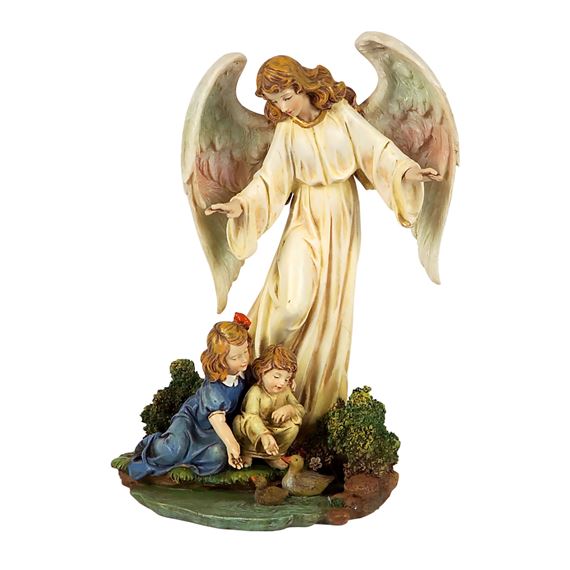 GUARDIAN ANGEL WITH CHILDREN STATUE
