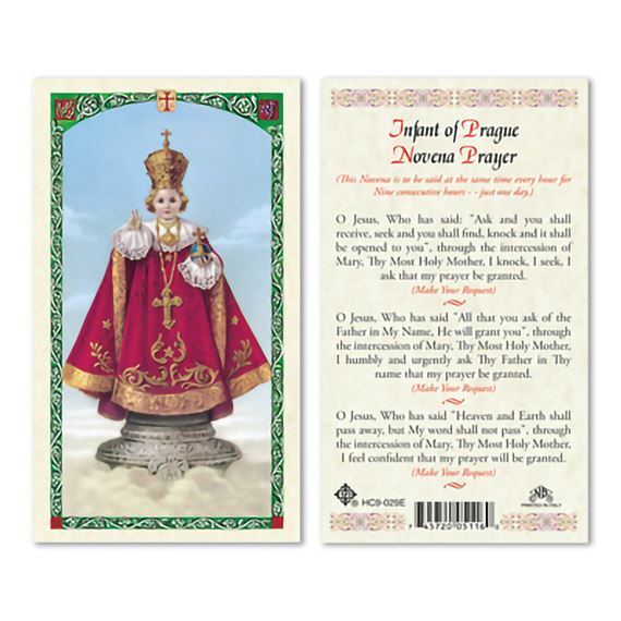 LAMINATED HOLY CARD - INFANT OF PRAGUE (NOVENA)