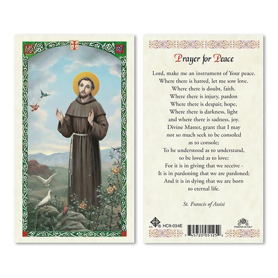 LAMINATED HOLY CARD - SAINT FRANCIS
