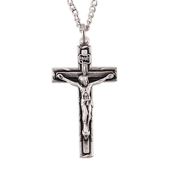 PEWTER CRUCIFIX ON CHAIN