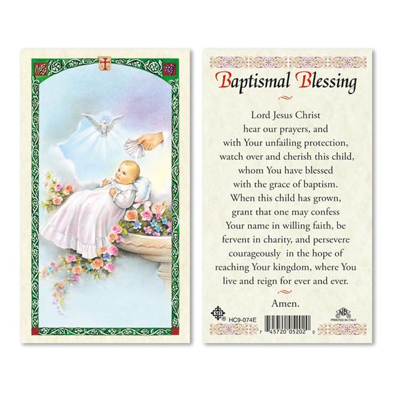 LAMINATED HOLY CARD - BAPTISMAL BLESSING