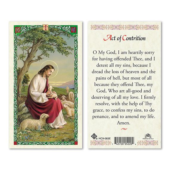 LAMINATED HOLY CARD THE ACT OF CONTRITION