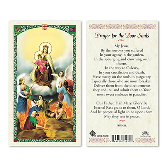 LAMINATED HOLY CARD - PRAYER FOR THE POOR SOULS