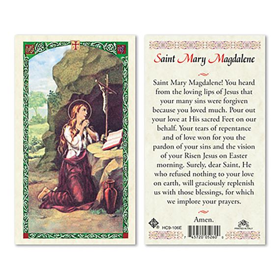 LAMINATED HOLY CARD - SAINT MARY MAGDALENE