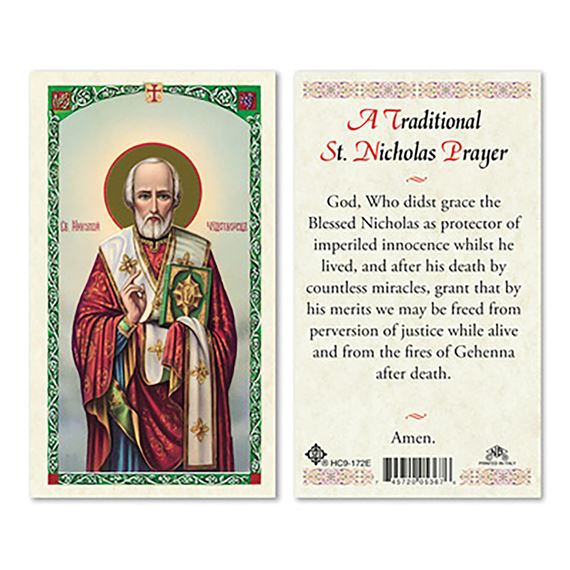 LAMINATED HOLY CARD - SAINT NICHOLAS
