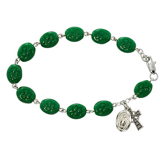 IRISH ROSARY BRACELET WITH SHAMROCK BEADS