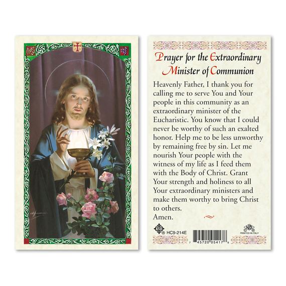 LAMINATED HOLY CARD-EXTRAORDINARY MINISTER PRAYER