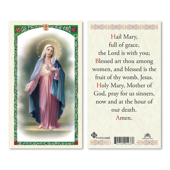 LAMINATED HOLY CARD - HAIL MARY
