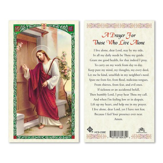 LAMINATED HOLY CARD - THOSE WHO LIVE ALONE