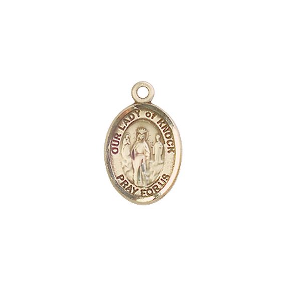 14KT GOLD OUR LADY OF KNOCK MEDAL - 1/2" x 1/4"