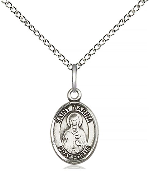 STERLING SILVER ST MARINA PENDANT WITH CHAIN - 1/2" x 1/4"