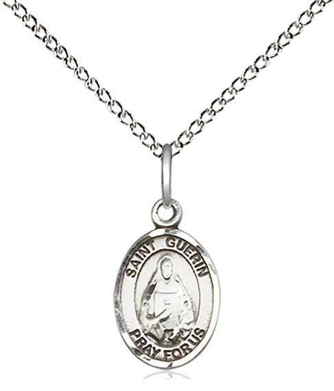STERLING SILVER ST THEODORA PENDANT WITH CHAIN - 1/2" x 1/4"