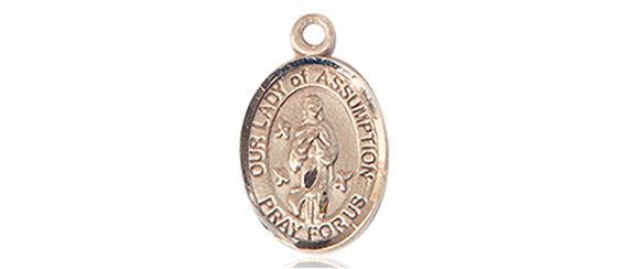 14KT GOLD OUR LADY OF ASSUMPTION MEDAL - 1/2" x 1/4"