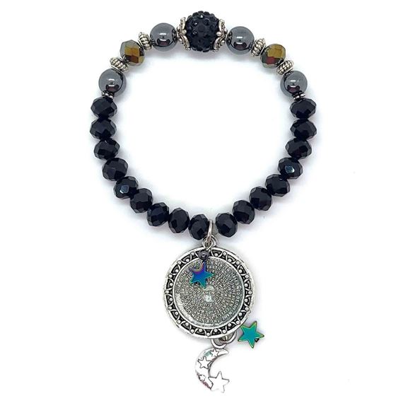 HEMATITE & CRYSTAL OUR FATHER PRAYER - BRACELET (AQUINAS)