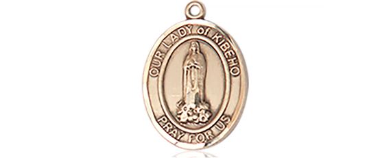 14KT GOLD OUR LADY OF KIBEHO MEDAL - 1/2" x 1/4"