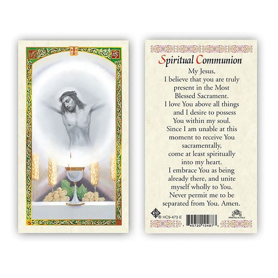 LAMINATED HOLY CARD SPIRITUAL COMMUNION