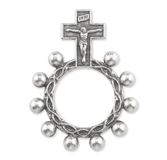 OXIDIZED POCKET ROSARY RING