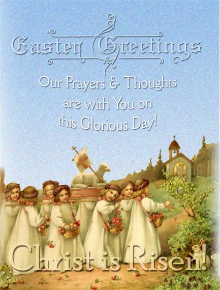 EASTER GREETINGS NOTE CARD & ENVELOPE