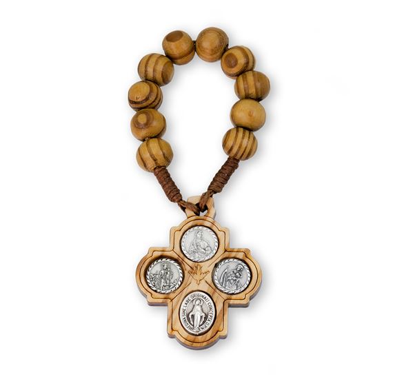 OLIVE WOOD SINGLE DECADE POCKET ROSARY