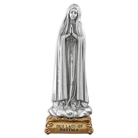 OUR LADY OF FATIMA FINE PEWTER STATUE