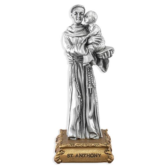 ST. ANTHONY OF PADUA FINE PEWTER STATUE