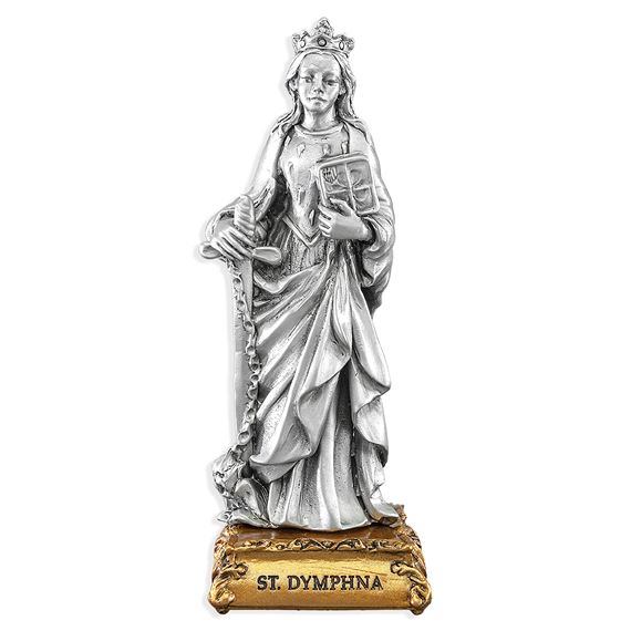 ST. DYMPHNA FINE PEWTER STATUE